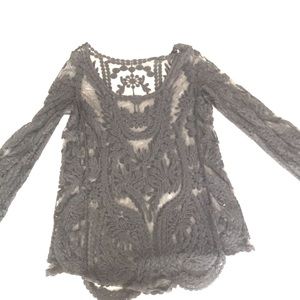 Black see-through cover top